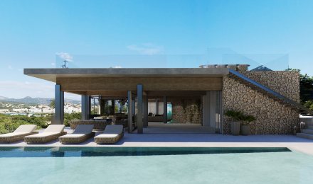 Spectacular villa of modern design with sea views, Palma de Mallorca, Balearic Islands, Spain